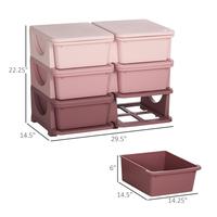 3 Tier, 6 Drawers, Pink
