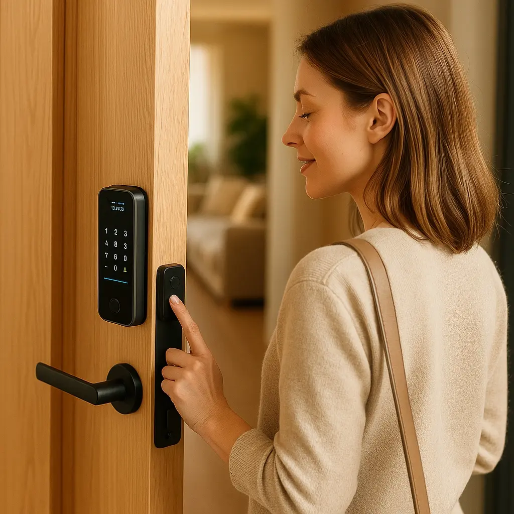 BestKid Auto-Lock Smart Door Lock with WiFi, Fingerprint & No-Drill ...
