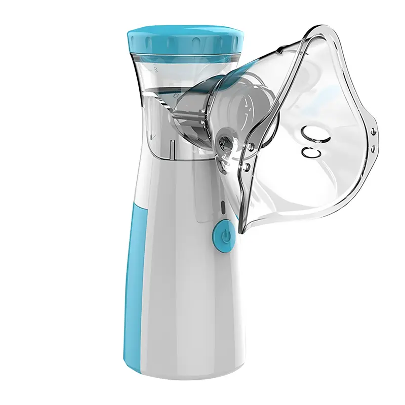 KOMOX Portable Handheld Mesh Nebulizer with Adult and Child Accessories, Dual Power by 2 AA Batteries or USB Cable, No Built-in Rechargeable Battery, AA Batteries Not Included
