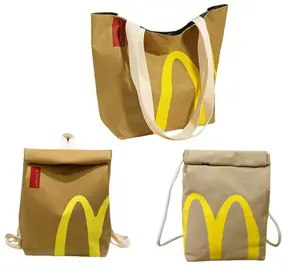 Classic retro Fashion large-capacity backpack, interesting canvas backpack, cute casual canvas bag, crossbody bag