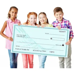 30 x 16" Dry Erase Giant Check - Oversized Reusable Fake Blank Check Plaque For Presentations Fundraiser Events