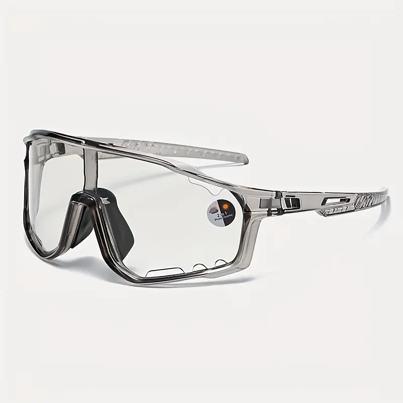 Color-Changing Outdoor Cycling Sunglasses, Unisex Large Frame, Trendy Day-Night Use, Eye Protection, Full Frame Design, PC and Tr Material, Photochromic Cycling Glasses, Outdoor Cycling Eyewear