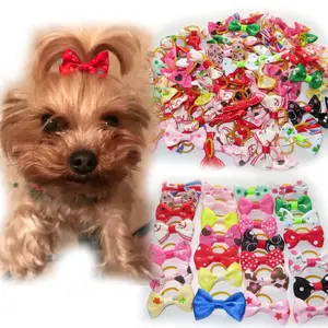 20-Pack Pet Hair Bows - Colorful Grooming Accessories