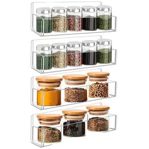 Acrylic Wall-Mounted Spice Rack, Transparent Spice Organizer Shelf, Multilayer Shelf, Hangable Kitchen Storage for Cabinet Doors and Walls