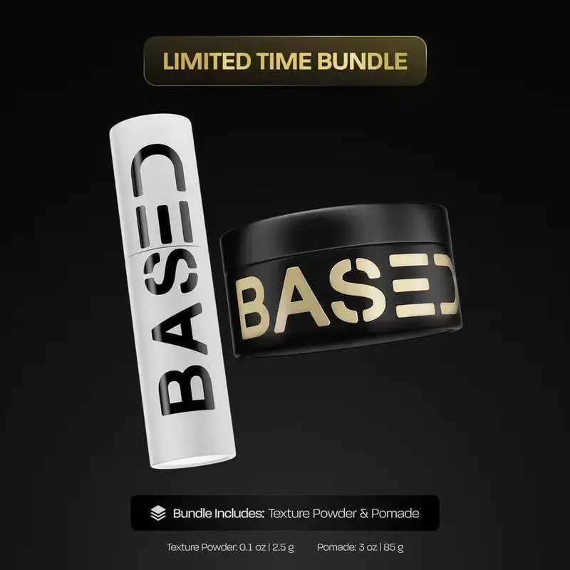 BASED Texture & Style Duo | Texture Powder + Pomade | Volume, Texture & Hold | Science-Backed, High Performance
