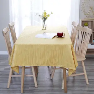 Deconovo Waterproof Jacquard Tablecloth – Spill-Proof Hemmed Design