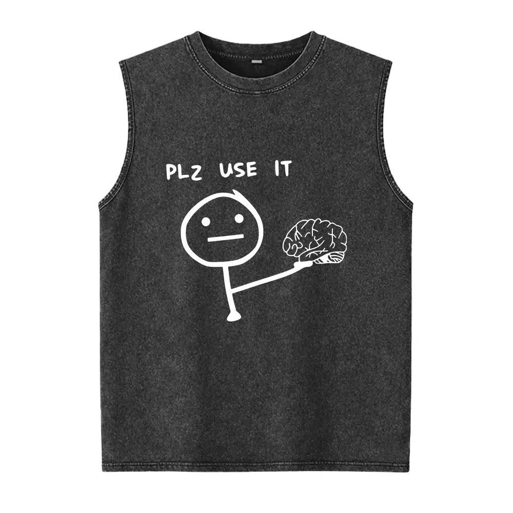 Men's Vintage Stone-Washed Tank Top, Heavyweight 100% Cotton Graphic Print with Breathable Fitted Cut for Gym, Casual & All Seasons Wear, 100 Cotton Clothing, Breathable Fabric, Machine Wash, Vest Tank