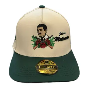 El Mago Logo El Marverde Brim Green Hat with Jesus Marverde Embroidery and Gold El Mago Emblem
