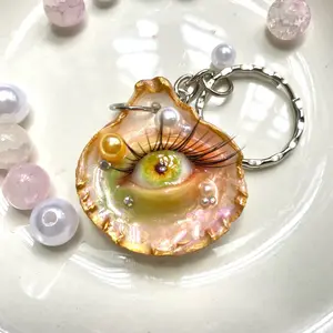 [NEW] Autumn Pink Leaf – Handmade Shell & Polymer Clay Charm