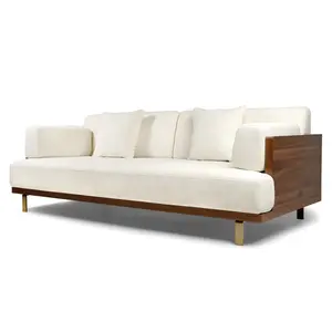 Valencia Emilia Fabric Modern Sofa, Beige Color