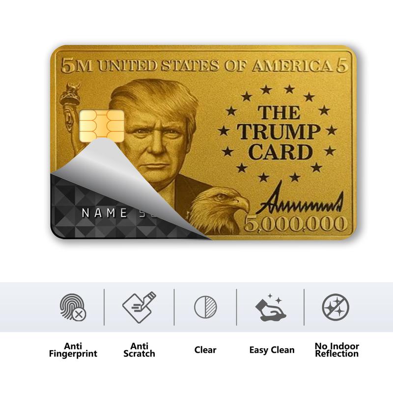 Trump 5 Million Dollar Gold Card - Card Stickers - 4 Card Skins for Credit, Debit & Other Cards - Air Release Channels, No Impact on Card Use