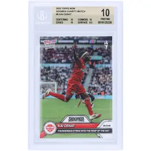 Kai Cenat YouTube All Stars 2025 Topps Now Thunderous Strike Into The Roof Of The Net #6 BGS Authenticated 10 Card - 10,10,10,9.5 Subgrades