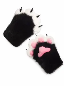 Cute Furry Cat Paw Gloves with Sound, Plush Cosplay Paw Mittens for Parties, Festivals & Dress Up, Fun Accessories for Events, Party Accessories