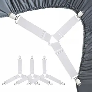 Bed Sheet Holder Straps Sheet Stays Keepers Bedsheet Holders Fasteners - Elastic Adjustable Bedsheet Holders for a Wrinkle Bed Sheet