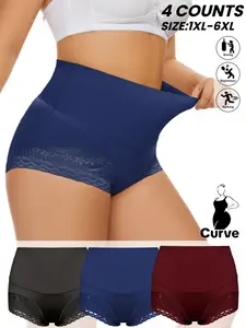 Women's Plus Size Sporty Active Yoga Underwear Set, Soft Breathable Lace Design, Multiple Sizes Available, Ideal for Yoga & Daily Wear, All Seasons