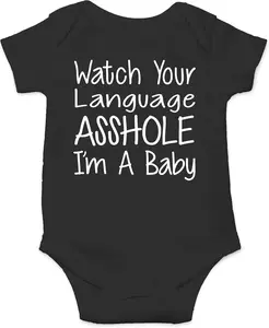 Watch Your Language I’m Baby - Baby Bodysuit Adorable Romper Clothing Cute Boy Girl Unisex
