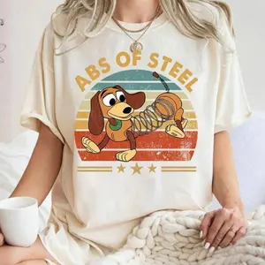Youth & Adult Toy Story Slinky Dog Abs of Steel Mkey Ears T-Shirt Slinky Dog Shirt Family Matching Shirt Magic Kingdom Girl Trip Tee [Tshirt - Sweatshirt], Adult - Youth - Toddler Magic Kingdom Matching Trip