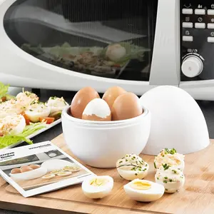 Microwave Egg Cooker Set, 4 Grid Capacity, Compact Design, Fast Boiling & Hard Cooking, Suitable for Kitchen, Dormitory, Office Use