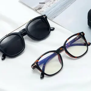 Italian Double Lens Retro Square Polarized Plus Anti-Blue Light Glasses For Men and Women Sunglasses