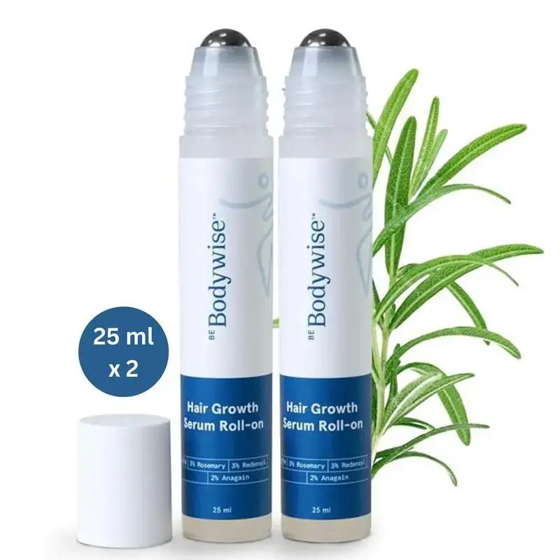 Be      Bodywise    Advanced Hair Growth Roll-On Serum | 3%25 Rosemary | 2%25 Aminexil | 3%25 Redensy l 2%25 Anagain | Precision Scalp Applicator | Paraben & Sulphate Free | Non oily and mess free