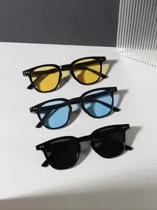 Men's Casual Tinted Lens Sunglasses, Trendy Casual Stylish Glasses for Everyday Use, Fashion Accessories for Outdoor Activities, Trendy Square Sunglasses