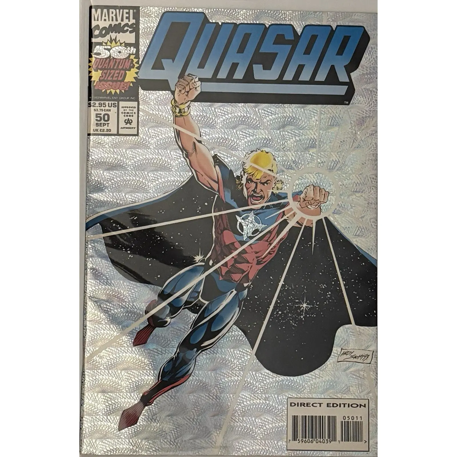 Quasar #50 Vintage September 1993 Foil Cover Direct Edition Marvel Comics Book