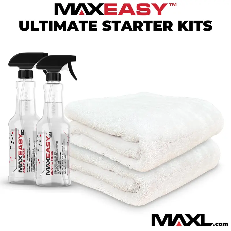 MAXEasy™ Ultimate Starter Kit - 20oz MAXEasy + SoftSorb® Drying Towel | Instant Shine, Protection, & Streak-Free Drying for Paint, Glass, Trim, & Wheels. Quick, Easy, and Professional Results!