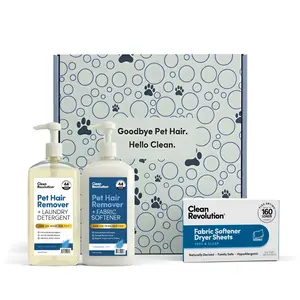 Clean Revolution Pet Hair Removal Laundry Bundle – HairLift + Enzyme Power, Fragrance-Free