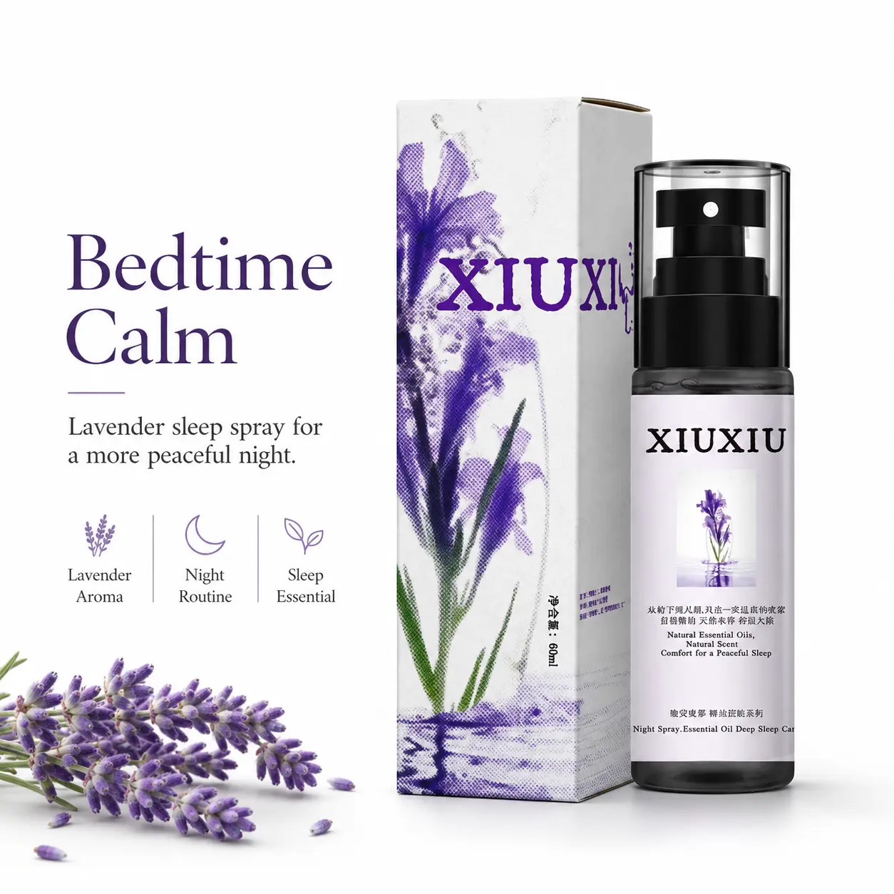 Lavender Pillow Spray Sleep Spray Pillow Mist Essential Oil Natural Aroma Relaxing Bed Linen Spray for Bedroom Bedtime and Travel Mood Boosting Herbal Diffuser Relaxation aromatherapy wellness relax