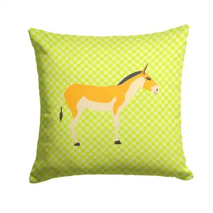 Turkmenian Kulan Donkey Green Fabric Decorative Pillow BB7680PW1414
