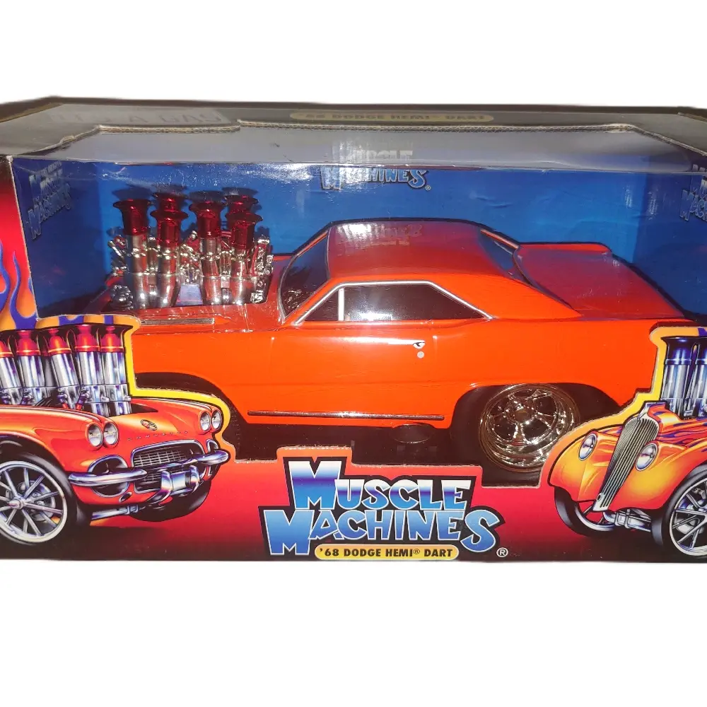 Muscle Machines '68 Dodge Hemi Dart 1:18 Scale Diecast Model Car - True American Muscle - Movable Parts & Pristine Condition Display Piece