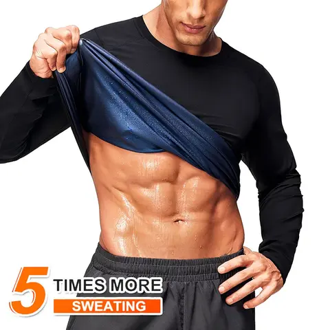 CATTIBOR Unisex Long Sleeve Shirt - Polyester Quick-Dry Universal Sport Sauna Sweat Top, Slim-Fitting Shapewear for Firmer Look, Breathable Waist Trainer for Gym Workout