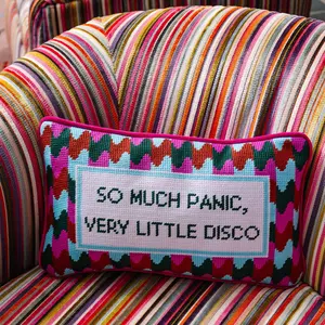 Panic! at the Disco Southern Needlepoint Pillow, Vibrant Spark Prints, Charming Decor Accent for Bedding & Living Spaces