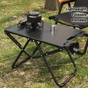 Portable folding camping table, lightweight iron picnic table. The portable design is suitable for outdoor camping, beach barbecues, tailgate parties and hiking