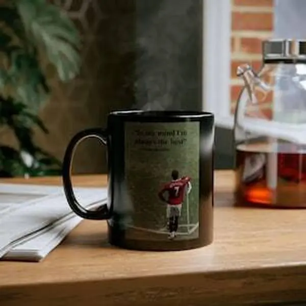 Soccer Coffee Mug, Ronald0 Football Mug, Sports Fan Gift, Soccer Player Gift, Black Mug, Football Lover Gift