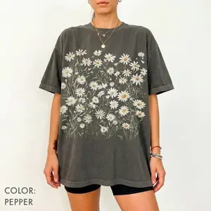 Comfort Colors Daisy Flower T-shirt Wildflowers Tshirt, Cottagecore Floral Tee, Botanical T-shirt, Nature Aesthetic Tee, April Birth Flower Gift