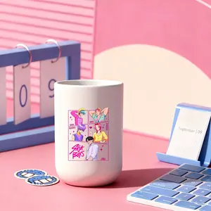 1pc mouthwash cup, cartoon pattern printing, durable bathroom toothbrush cup, wash cup, toothbrush holder, bathroom storage, bathroom water cup, brushing cup, Christmas Valentine's Day gift for students back to school (only cups are sold)