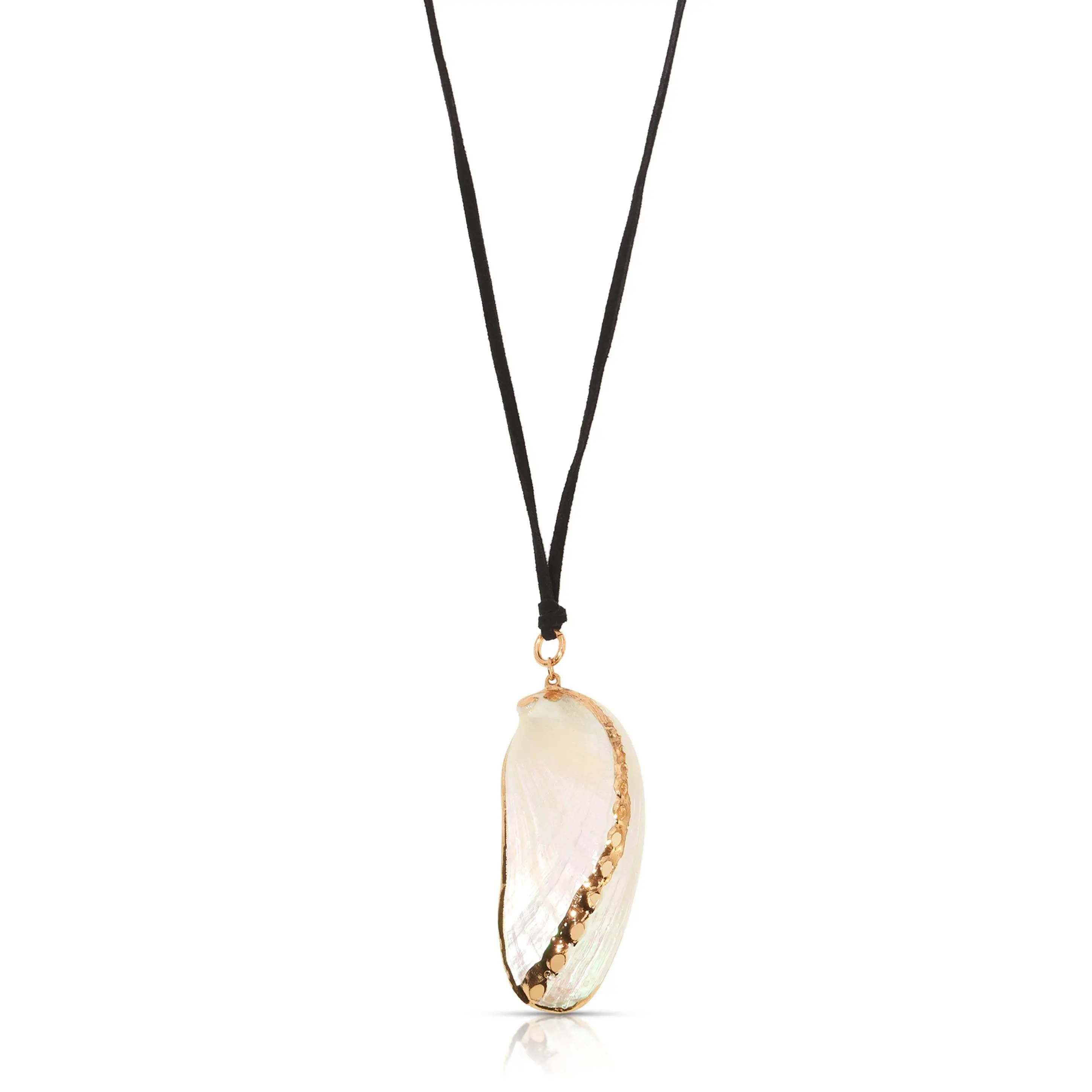 Iridescent Mussel Shell Pendant Necklace