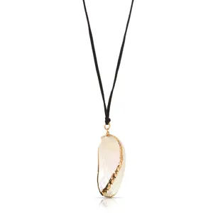 Iridescent Mussel Shell Pendant Necklace