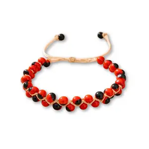 Bracelet de Peonia Ajustable, Peony Seeds Bracelet Adjustable, Huayruro Seeds Bracelet