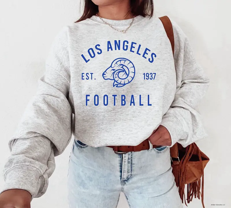 Los Angeles Football Crewneck Sweatshirt / T-Shirt / Hoodie, Rams Sweatshirt, Hoodie,  Los Angeles Football T-Shirt, Los Angeles Fans Gift, Rams Sweater