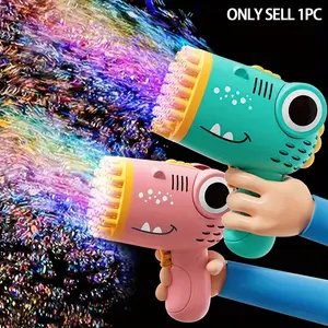 Dinosaur Design Bubble Machine, Portable Bubble Machine, 1 Box 40-hole Automatic Electric Bubble Gun with 50ML Bubble Liquid, Outdoor Toy for Birthday Wedding Party, Bubble Maker