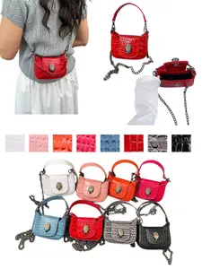 Mini Crossbody Bag for Women, Stylish Handbag with Crystal Eagle Emblem, Versatile Chain Design, Multiple Colors Available