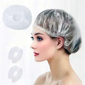 Disposable Shower Caps Thickened Waterproof Hair Bath Caps for Women Men Girls Travel Spa Hotel Home Use Salon - Multi-Purpose Elastic Plastic Shower Caps