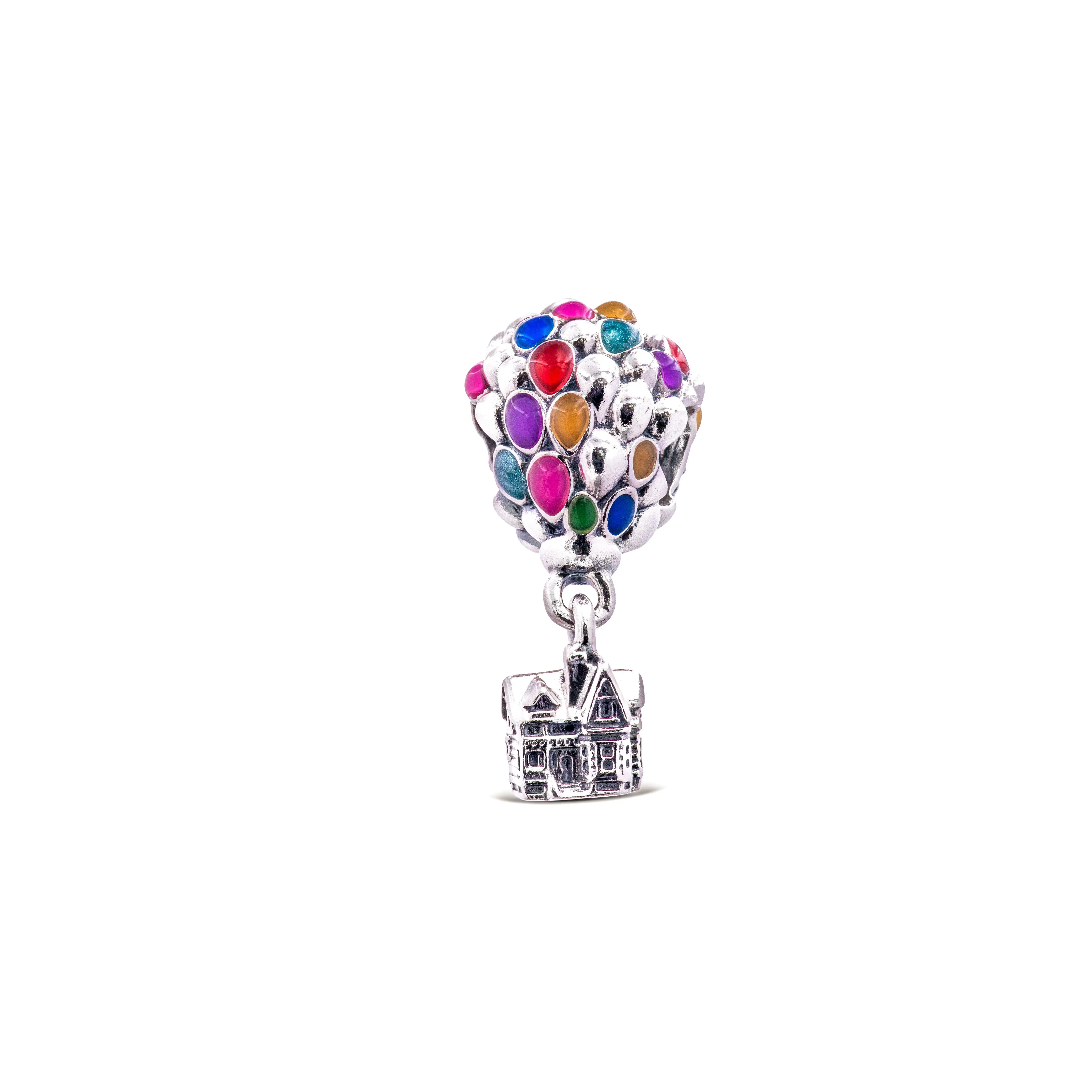 PANDORA Disney's Up House & Balloons Charm, Inspirational Sterling Silver Dangle Collectible with Colorful Enamel, Collectibles, Charms & Pendants, Mandarin Orange, Hand-Applied