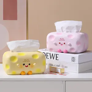 Elegant Resin Tissue Box Cover, Luxury Decorative Paper Box for Living Room, Stylish Home Decor Gift