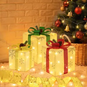 Lighted Christmas Boxes with LED String for Indoor Outdoor Display