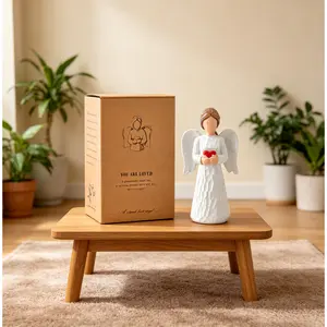 giteo bedding Guardian Angel Figurine Resin Angel Statue Holding Heart Perfect Gift for Women Thanksgiving Christmas Home Decoration Ornament