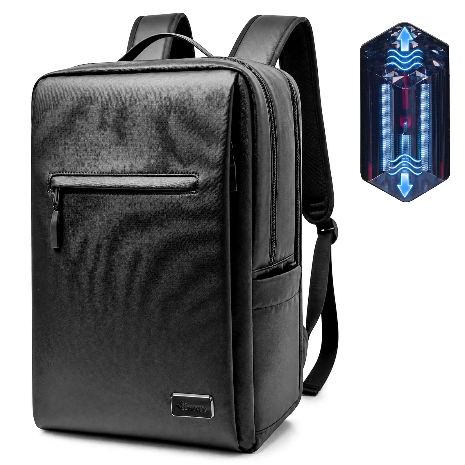 HP Hope Ergonomic Leather Backpack for Men - 15.6-Inch Laptop Compartment, Dynamic Load Relief System, 26L Water Resistant, 16 Pockets, Anti-Fatigue Shoulder Support, Slip On, Luggage Strap Ready, Ykk Zip Quality, Business Travel Work Bag