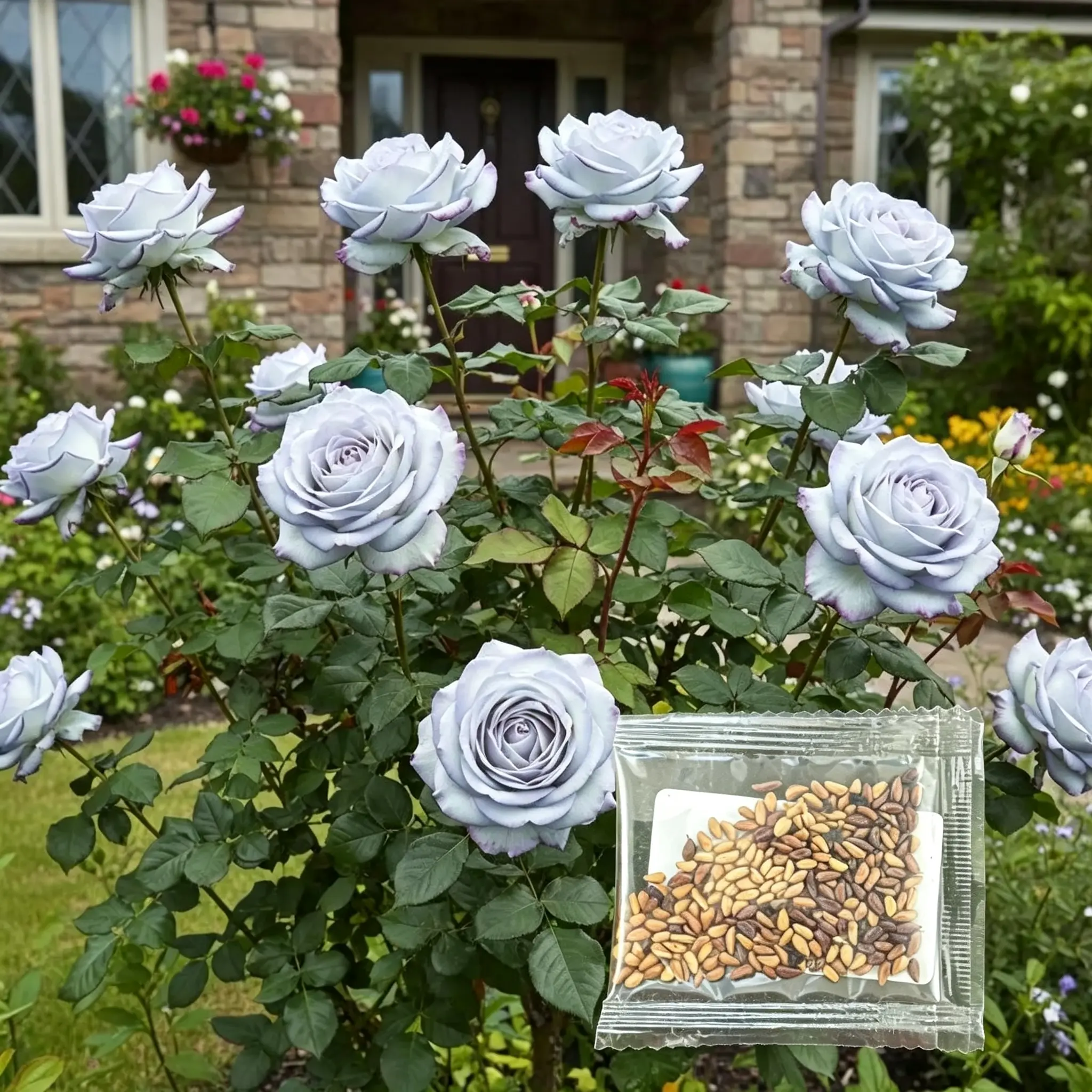 200 Light Lavender Rose Seeds Soft Purple Garden Blooms Ideal for Borders Flower Beds and Decorative Gardens